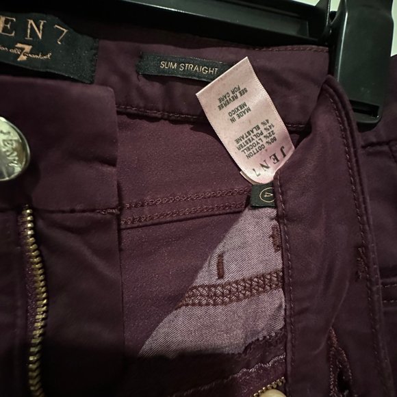 JEN7 by 7 For All Mankind - Sateen Slim Straight Leg Jeans (Plum) - Picture 4 of 4